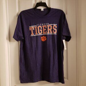 Men's Clemson Tigers Logo Purple Orange Short Sleeve T-Shirt Hanes XL NCAA NWT